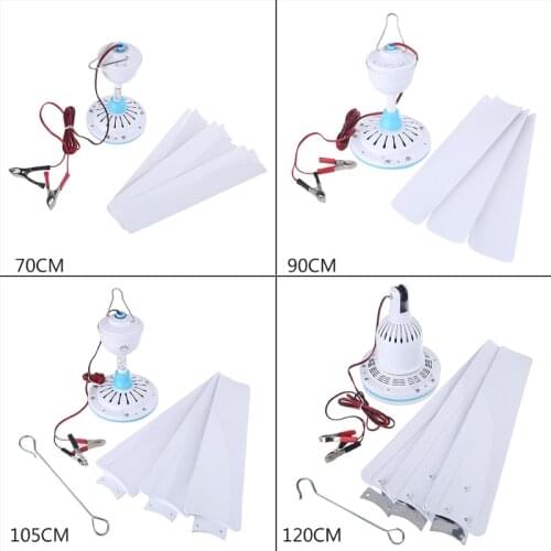 27.5” 35.4” 41.3” 47.2” Silent 12V Ceiling Fan Hanging Fan with 2.35m Cable for Camping Tent Outdoor Home No Switch