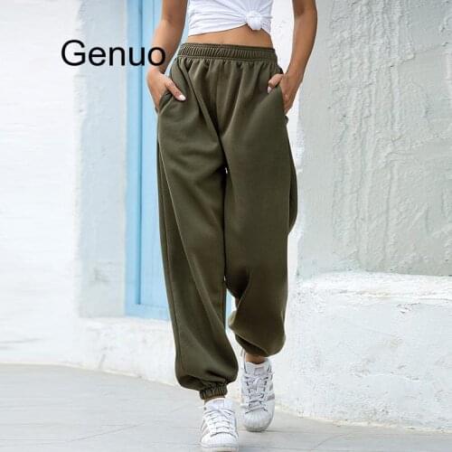 Sweatpants Women 2020 Spring Casual Loose Harem Pants Solid Fashion Hip Hop High Waist Pants Baggy Trousers Joggers Women S-XXL