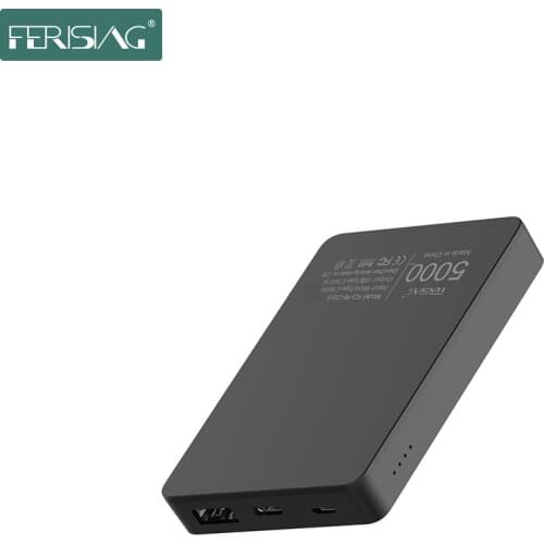 FERISING Power Bank 5000mAh USB Portable Charger PowerBank External Battery Charging Phone Pack For iPhone Samsung Xiaomi Mi9