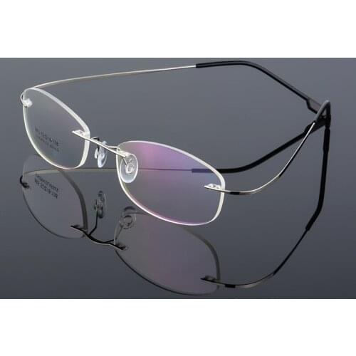 Rimless Glasses Frame Women Alloy Ultralight Eyeglasses Prescription Frameless Cat Eye Eyewear Myopia Optical Frame