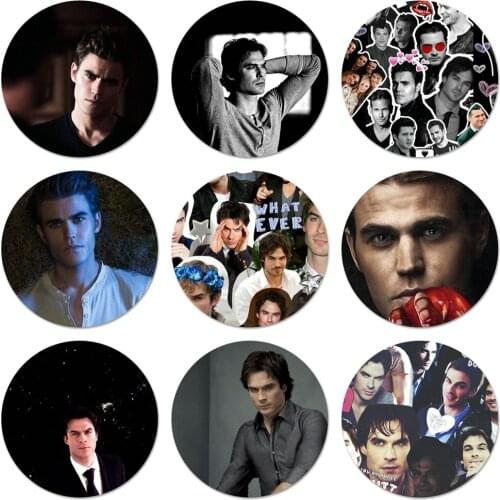 Paul Wesley The Vampire Diaries Icons Pins Badge Decoration Brooches Metal Badges For Backpack Decoration 58mm