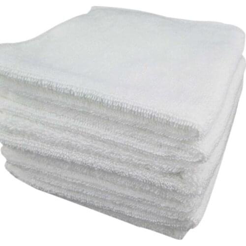 10Pcs White Color Kitchen Towel Cotton Household Cleaning Tools Dishcloth Good Quality Hand Towel Scouring Pad 30x30cm