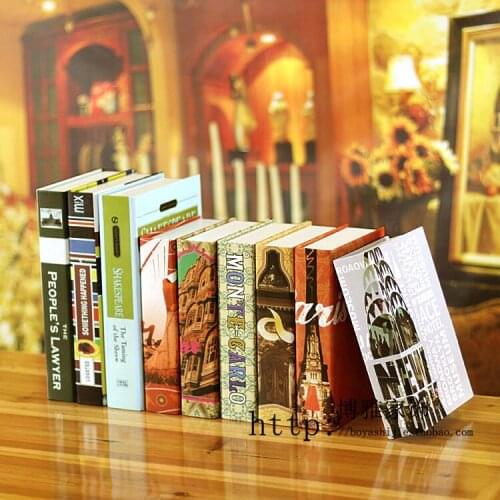 10pc of modern office decoration ccessories Home Furnishing Fake Book props simulation BH21B
