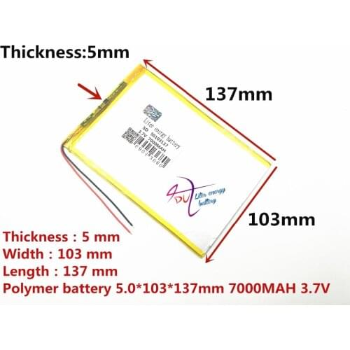 3.7V tablet battery 7000mah each brand tablet universal rechargeable lithium batteries 50103137