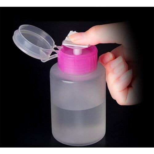 5PCS Empty Plastic Press Pump Bottle Nail Polish Gel Remover Clean Liquid Alcohol Water Storage Container Bottles 60ml 120ml