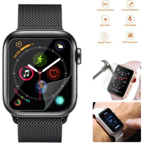 5pcs High-quality Tempered Glass Screen Protector For Apple Watch 9D Full Screen Protector Hydrogel Film For iWatch Series 4