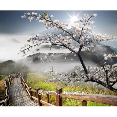 5Diy Diamond Painting Sakura Cherry Blossom Cross Mountain View Stitch Square Diamond Sets Decorative Diamond Embroidery YG627