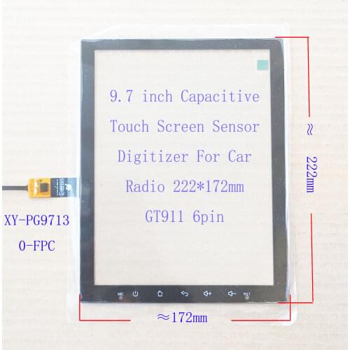 9.7 Inch Capacitive Touch Screen Digitizer Sensor XY-PG97130 222*172mm For Ford Mondeo Benz Honda Toyota Volkswagen GT911 6Pin