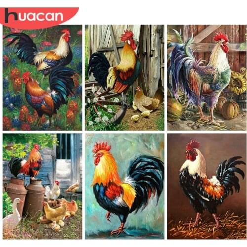 HUACAN 5d Diamond Painting Chicken DIY Mosaic Farm Full Square Drill Diamond Embroidery Cross Stitch Animal Wall Art Decor