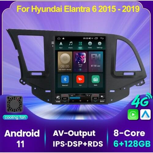 HD 1024*768 Android 11 6G RAN 128G ROM Navigation GPS For Hyundai Elantra 6 2015 - 2019 Car Multimedia Radio Player no dvd 2din