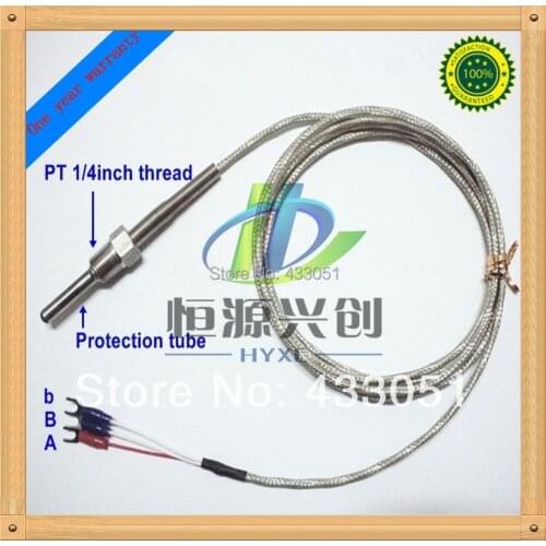 Free shipping,RTD(resistance temperature detect) Pt100ohm PT 1/4'' Thread 7.55ft(2.3meter)