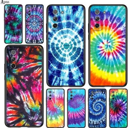 Colorful Tie Dye Pattern for Samsung Galaxy S21 Ultra Plus Note 20 10 9 8 S10 S9 S8 S7 S6 Edge Plus Black Phone Case