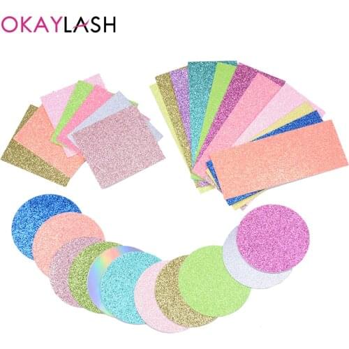 OKAYLASH Colored Hot Selling Glitter Background Paper for False Eyelash Shining Beautiful Eye Lash Glitter Bottom Card Wholesale