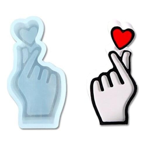 DIY Epoxy Resin Mold Finger Heart Resin Pendant Mold Jewelry Making Tools