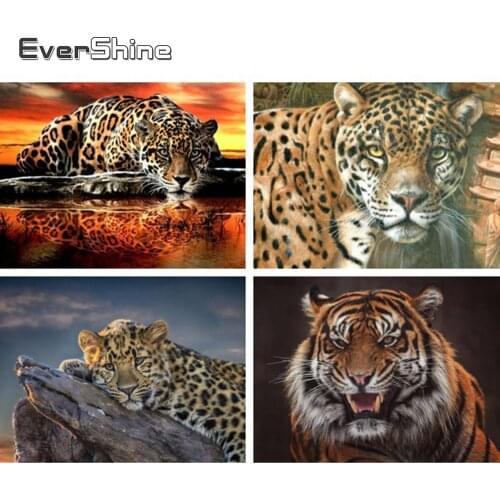 Evershine Diamond Painting Tiger Diamond Embroidery Crystal Animal Diamond Painting Full Square Round Drill Home Decor Art Sale