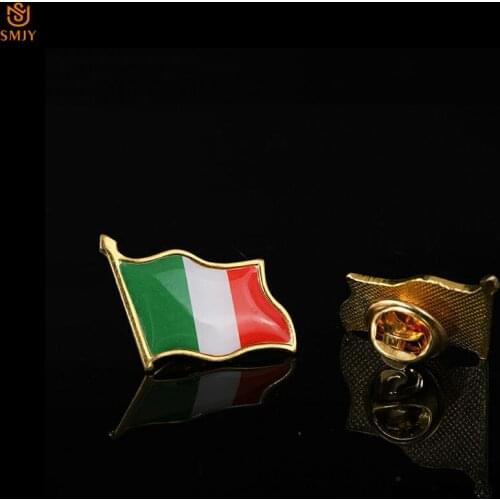 Euro Souvenir Italian Metal Flag Brooch Buckle Safety lapel Pin Tie Suit Wearing Badge Collection