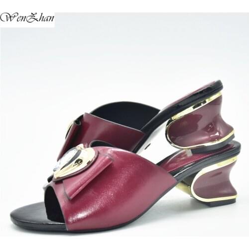 Nice Wine Sandals Women Shoes Peep Toe Stronger Heels High Heels Sandals Shoes Summer Party Wedding Dress Shoes d14-8