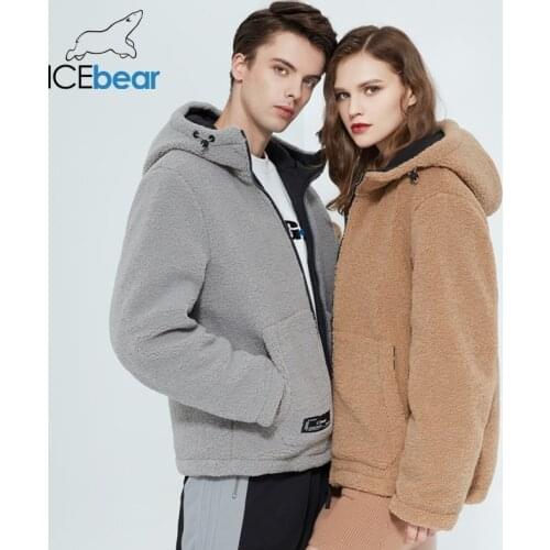 Icebear 2020 winter new womens jacket short cotton coat polar fleece jacket unisex brand clothing MWC20966D