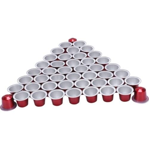 50 Sets Refillable Coffee Capsule Cup Disposable for Nespresso Pod for Nescafe Automatic Coffee Machine Food Package Cafe Suppli