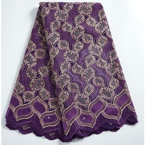 SJD LACE New African Lace Fabrics 2021 Embroidery Cotton Lace Fabrics Stone Nigerian Lace Fabric For Party Wedding Dress A 2307