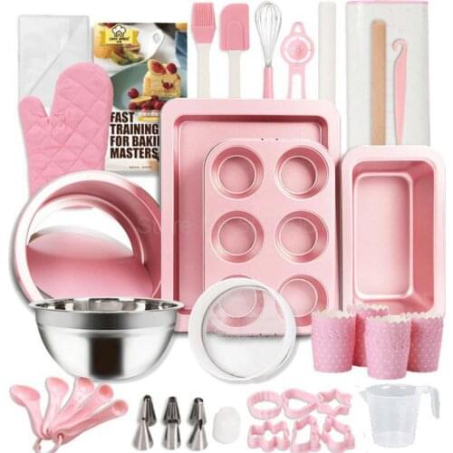 Kitchen Baking Mould Tool Set New Glove Set Pink 22 Pieces Cake Mould Set