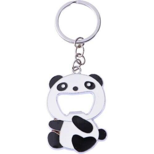 Cute Panda Key Chain Portable Beer Soda Bottle Opener Novelty Key Ring Holiday Gift Beer Screwdriver Key Chain Ornament