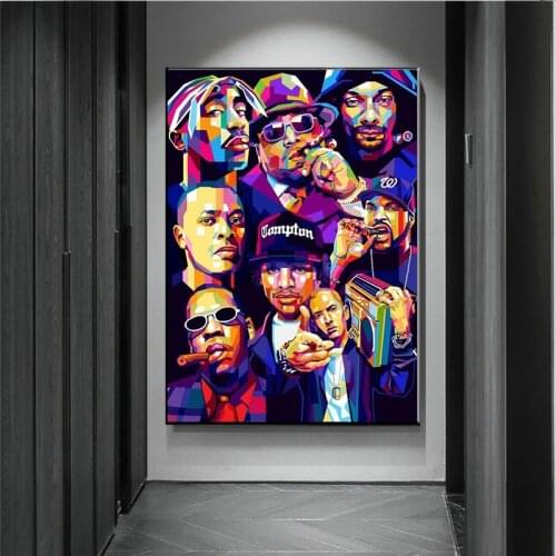 Fashion West Coast Hip Hop Tupac Music Poster and Prints Canvas Painting on Wall Art 2PAC Picture For Home Room Decoration