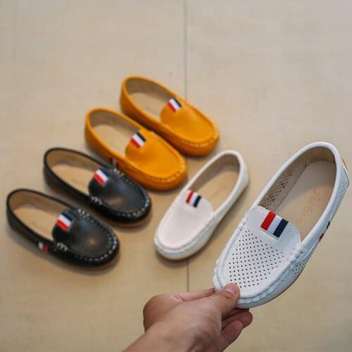 Kids Dress Leather Shoes For Boys Children Loafers Fashion Flats Toddler Slip-on Soft Bottom Boat Shoes Moccasin Of Baby