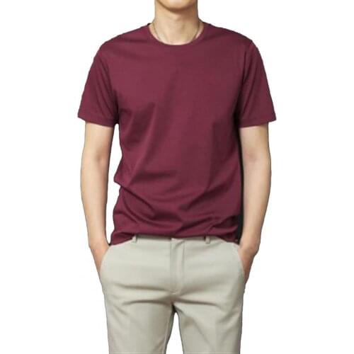 Men Summer T-shirt Solid Color Loose Summer Short Sleeve Round Neck Top Casual Basic T Shirt Tops Tee Streetwear Oversized 2021