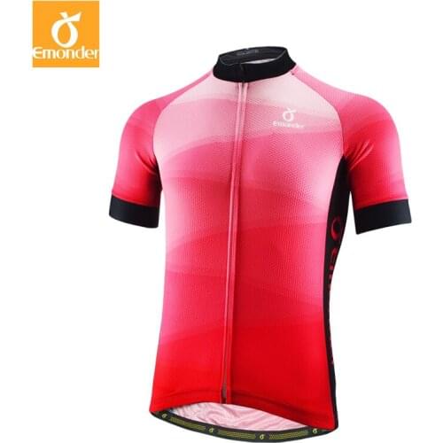 Men Cycling Jersey Short Sleeve Top quality fabric Summer cool Breathable Bicycle Clothing Emonder Red Free Shipping