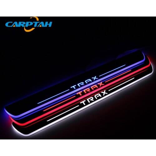 CARPTAH Trim Pedal Car Exterior Parts LED Door Sill Scuff Plate Pathway Dynamic Streamer light For Chevrolet Trax 2015 - 2018