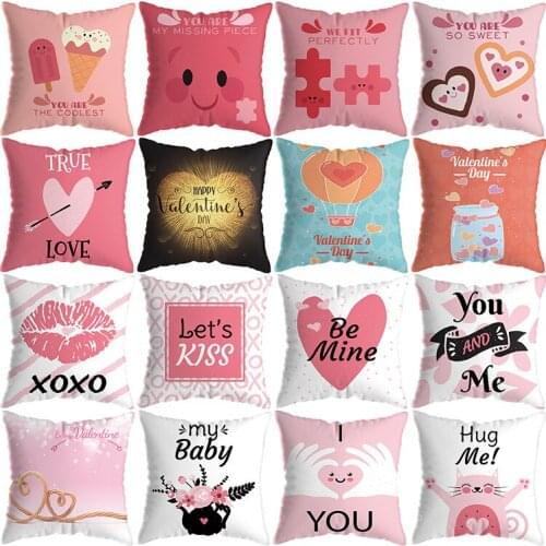 2021 new popular Valentines Day pillow cover letter love sofa cushion cover short plush pillow pillow pillow case