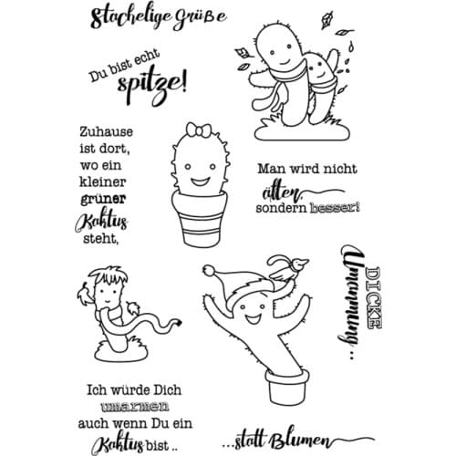 German Cactus stamp Clear Stamp for Scrapbooking Transparent Silicone Rubber DIY Photo Album Decor A135