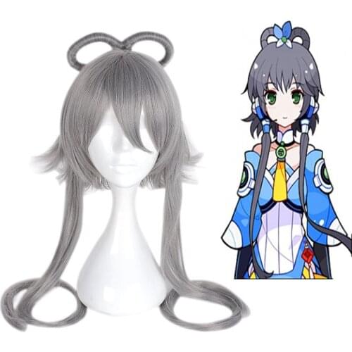 YAYIN GONGYU Cosplay Wigs Luo Tianyi Cosplay Heat Resistant Synthetic Wigs Halloween Carnival Party Women Wigs