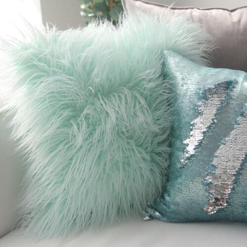 Nordic Style Plush Pillowcase Sofa Cushion Bedside Cute Waist Pillow Cover