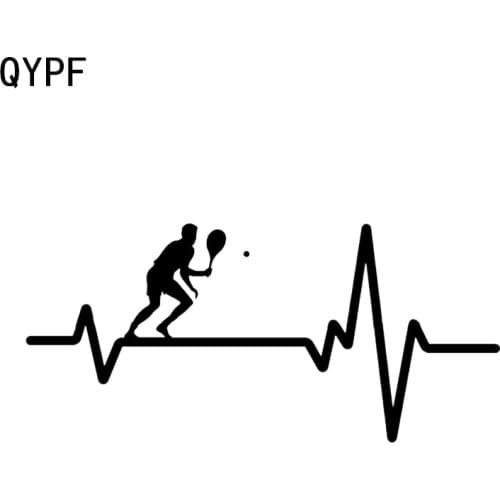 QYPF 15.3*7CM Interesting Tennis Player Decor Fitness Car Sticker Vinyl Silhouette C16-1554