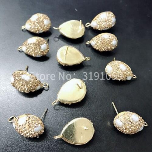 Diversified Stud Earring Accessories For DIY Shining pearl ear nail vintage gold - style and elegant - style stud 10pcs
