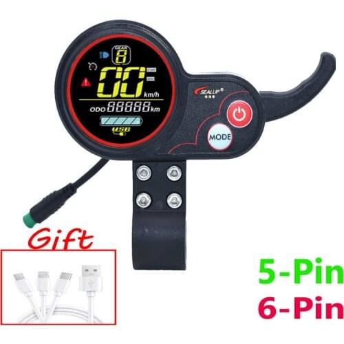 LED Display with throttle display speed mileage battery failure prompt 5- Pin connector For SEALUP Electric Scooter