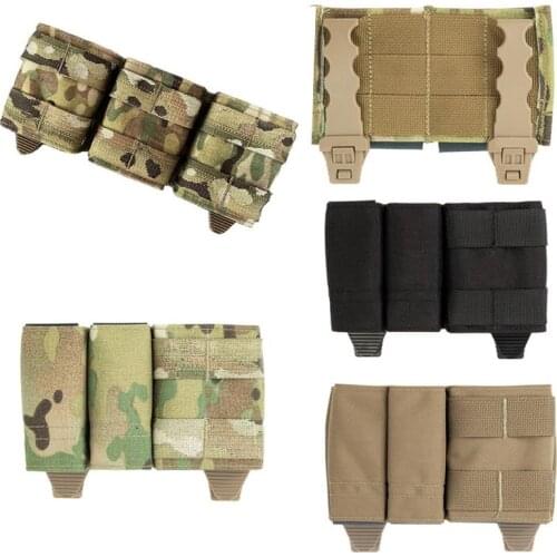 Tactical Vest Triple Magazine Pouch 5.56 + 5.56 + 5.56 System Magazine Ammo Clip Bags Holder Pocket