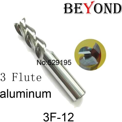 3f-12,hrc50,carbide Square Flatted End Mill,3flute Milling Cutter For Aluminum Endmill Tools Carbide Cnc End Mill Router Bits