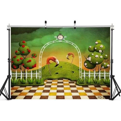 Photographic Background Garden Gate Paintings Children Vinyl Cloth Backdrops Fond Studio Photo Kids Newborn Portrait Photophone