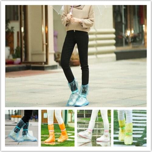 Waterproof Boots Pure Color Waterproof Reusable Shoes Cover Women/men/kids Children Thicken Rain Cover Boots 5ZCF097