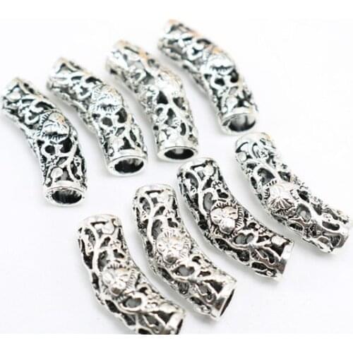 Jewelry finding & components diy make up accessory Tibetan silver bead Carve patterns handmade diy bracelet necklace #JZ321