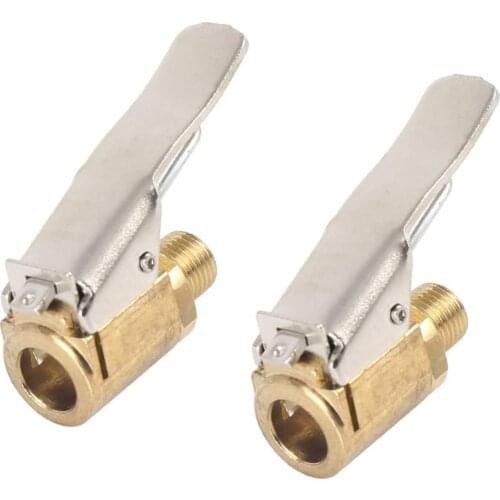 1pcs Car Air Pump Thread Nozzle Brass 8mm Tyre Wheel Tire Air Chuck Inflator Pump Valve Clip Clamp Connector Adapter