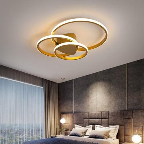110V-220V New Led Ceiling Lamp For Bedroom Living Study Room Modern Creative Dimmable Circle Home Ceiling Lighting Fixtures