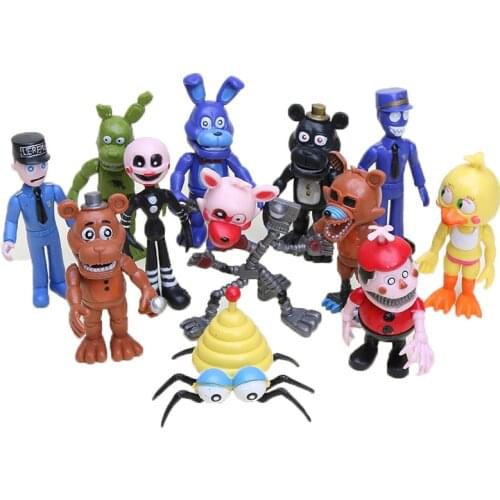 12Pcs/set Five Nights At Freddys figure Chica Bonnie Foxy Freddy Fazbear Bear Doll FNAF PVC Action Figures Collectible Toys
