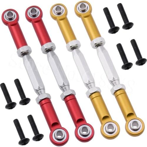 2pcs Adjustable Aluminum Rear Upper Steering Linkage For Himoto E10XB E10XBL Tanto Buggy RC Car Replacement of 33206