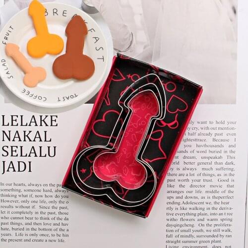 3pcs/Set Sexy Penis Cookie Cutter Biscuit Mold Fondant Cake Cutter DIY kitchen Baking Decorating Tool Birthday Party