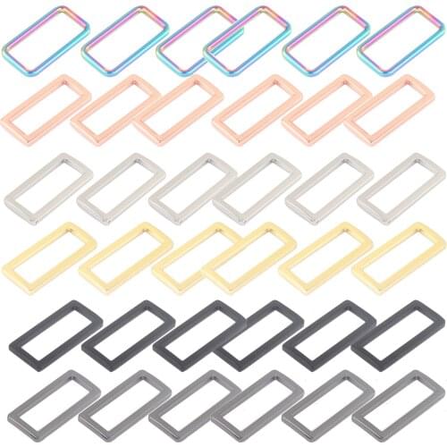 38mm Rainbow Metal Adjuster Slide Rectangle Buckles Purse Making Strap Hardware Webbing Bag Clasp Leather Craft Handbag 6Pcs