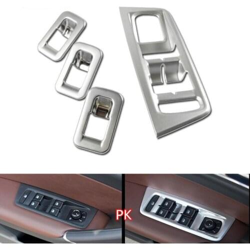 4Pcs/set ABS Car Interior Door Handle Armrest Window Lift Button Switch Frame Trim Cover For Volkwagen Touran 2016 2017 LHD